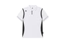 DESCENTE Polo Shirts Plain White Shadow Lapel Moderate Straight Fit