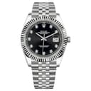 ROLEX Fluted Bezel Datejust Collection Automatic Mechanical Movement Watch 41mm Black Dial