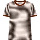 ZARA TShirts Stripes Crew Neck Moderate Straight Fit