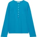 ZARA TShirts Medium Blue Green Henry Collar