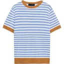 ZARA Knitwear Blue/White Crew Neck Moderate