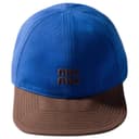 MIU MIU Cotton Baseball Caps Light Blue/Cocoa