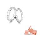 FANCI Timeless Lover Collection 925 Sterling Silver Synthetic Cubic Zirconia Ring Pair