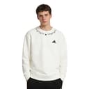 Adidas LABEL Mist White Star Trail, Shimmery Cat, Niche Design, Warm, Versatile, Fleece Lined Pullover Long Sleeved