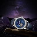 KANGOL Mechanical Movement Belt Strap Watch Blue Dial