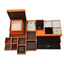 HERMES Gold Paint Earrings Multicolor