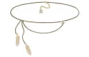 CHANEL Wheat Ear Styling Fringe Chain Waist Chains Gold