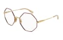 Chloe Metal Irregular Shape Eyeglass Frames Burgundy