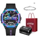 Dickies Galaxy Collection Wrist Electronic Movement Silicone Strap Black Dial