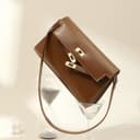 Teenmix Cow Kelly Bag Shoulder Bag Crossbody Bag Medium Size Brown/Black/Red