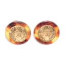 CHANEL Pre Owned 1997 Tortoiseshell effect Coin Clip on Earrings