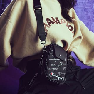 Champion Fabric Shoulder Bag Small Black/Khaki