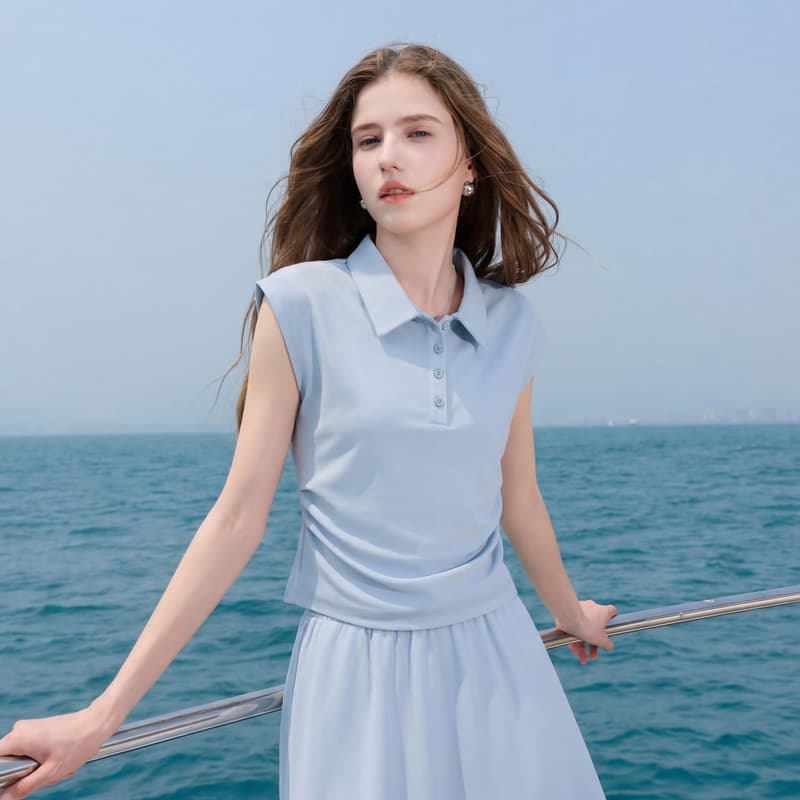 3COLOUR TwoPiece Skirt Sets Lapel Thin Long Skirt