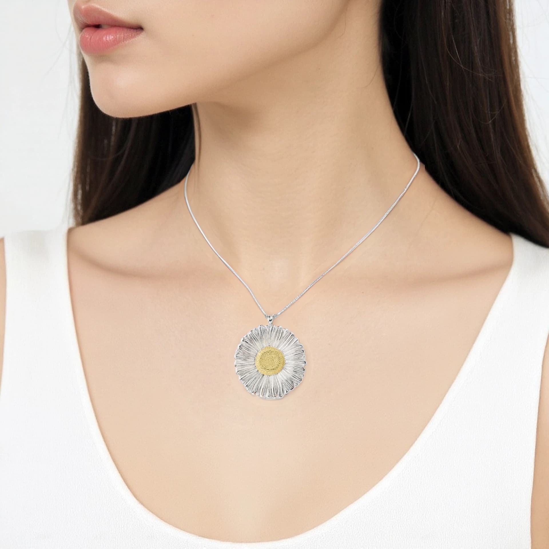 BUCCELLATI BLOSSOMS 925 Sterling Silver, Rhodium Plated, Gold Plated Necklaces