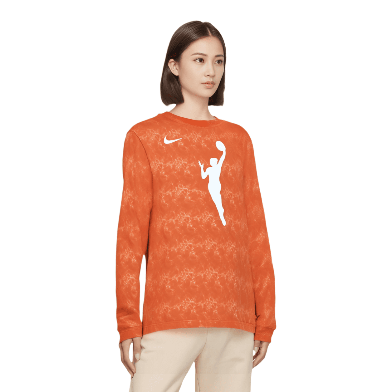 Nike TShirts Orange Crew Neck Moderate Straight Fit