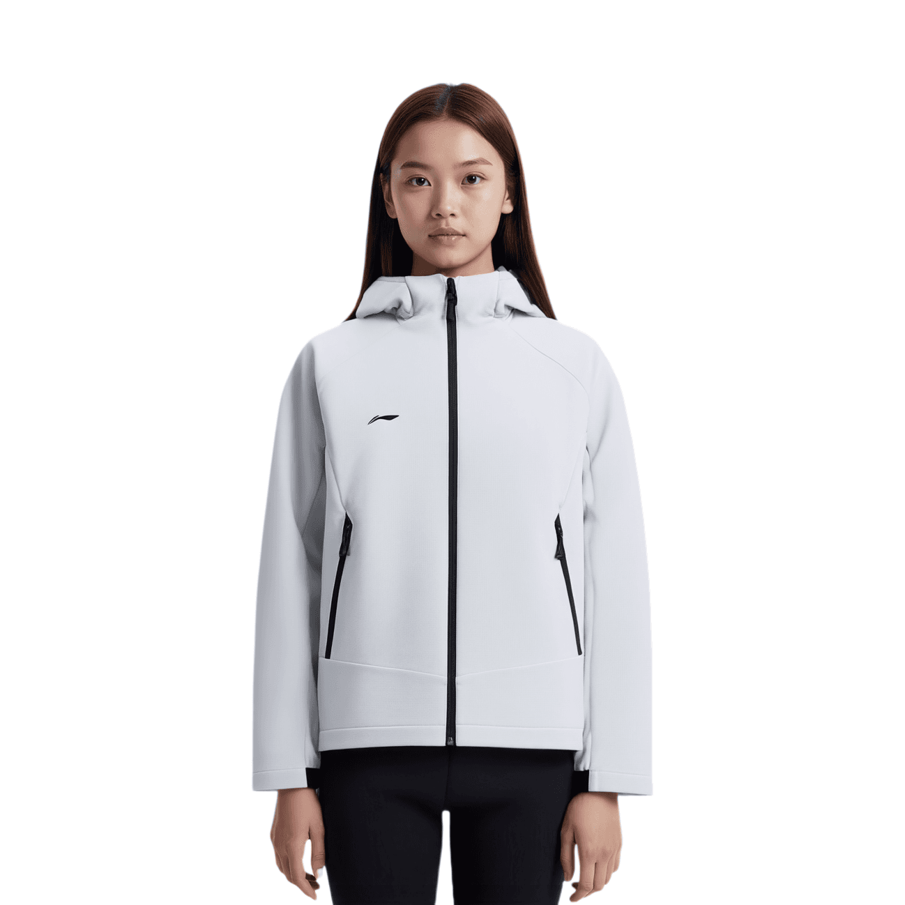 LiNing Trench Calm Gray Hooded (Nondetachable) Moderate Straight Fit