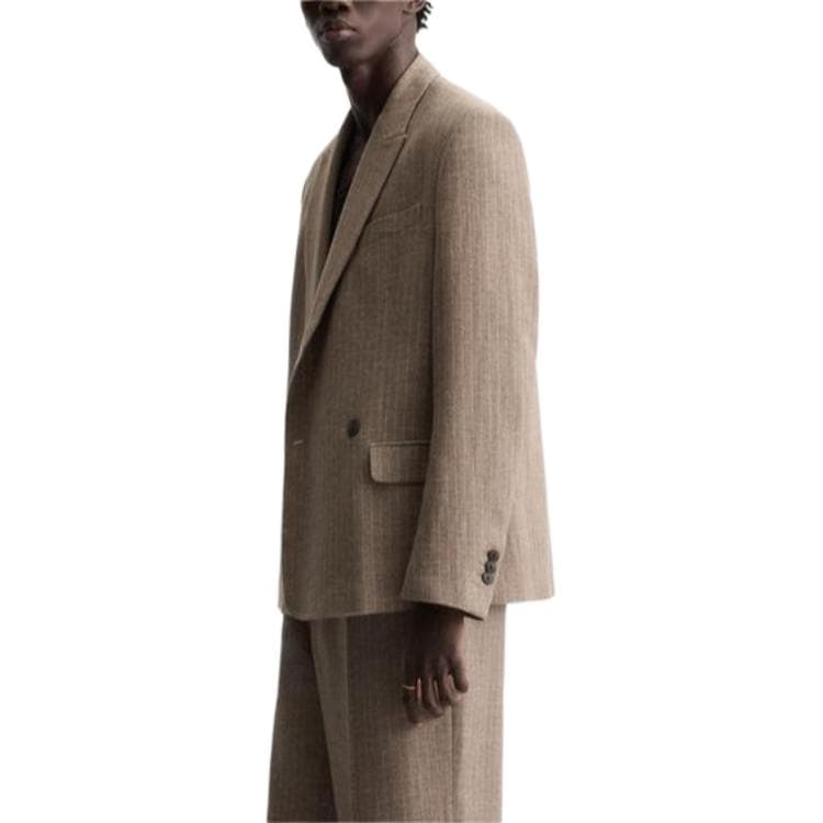 ZARA Business Suits Mink Brown Suit Collar Moderate Business Suit