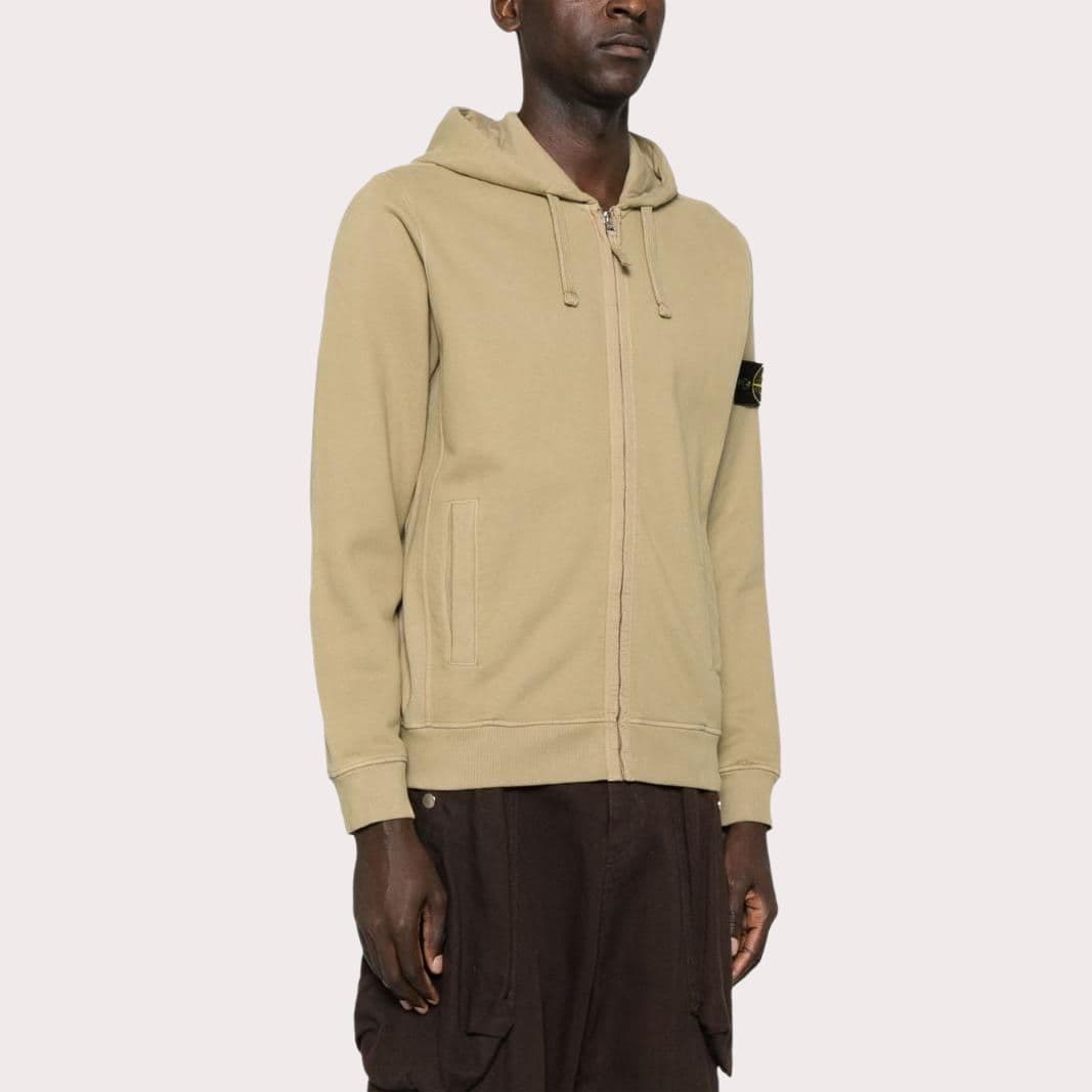 STONE ISLAND Logo Patch Zip Up Hoodie