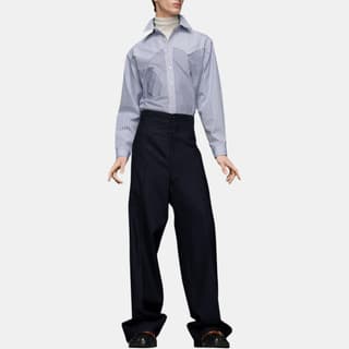 Maison Margiela Panelled Striped Button Up Shirt