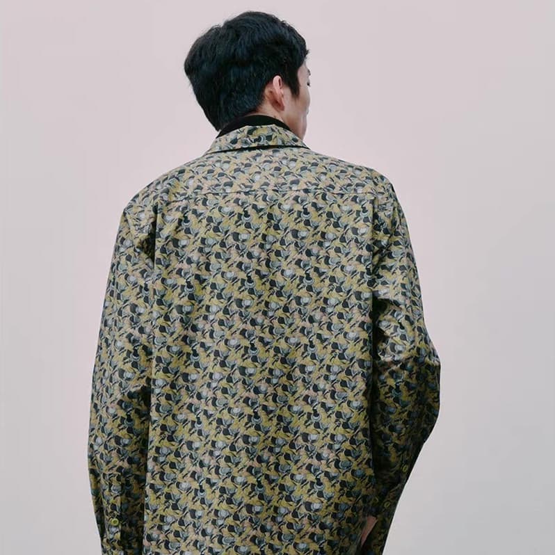 URBAN REVIVO Shirts Multicolor Lapel Thin Straight Fit