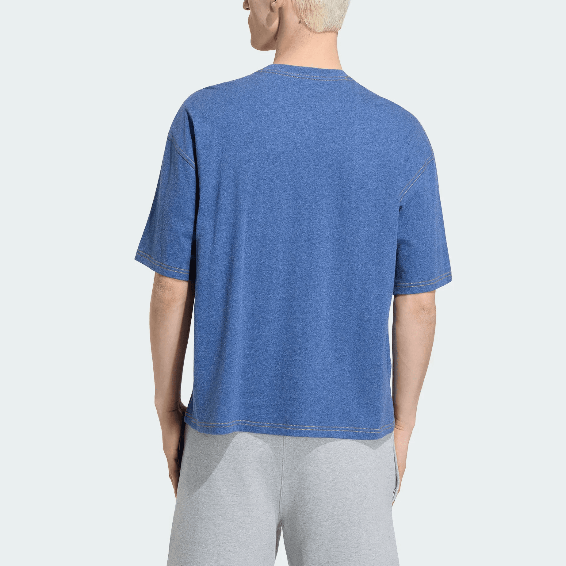 Adidas Originals ESSENTIALS TShirts Dark Blue Crew Neck Moderate Straight Fit