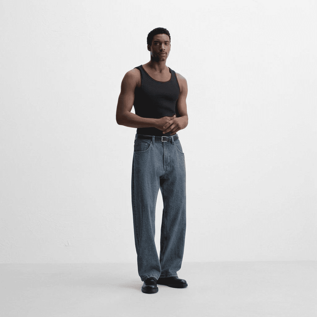 ZARA Tank Tops Black Crew Neck Moderate Other