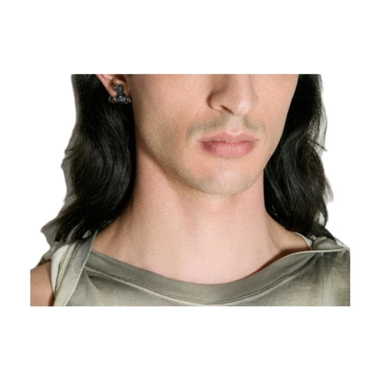 Vivienne Westwood Brass Stud Earrings Gray