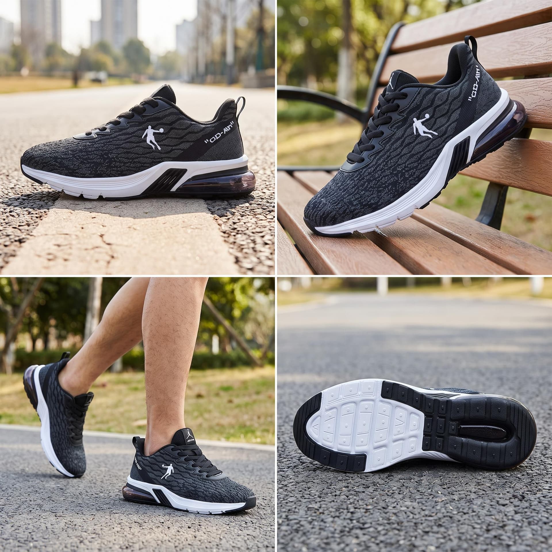 QIAODAN Comfortable Fabric Black Gray