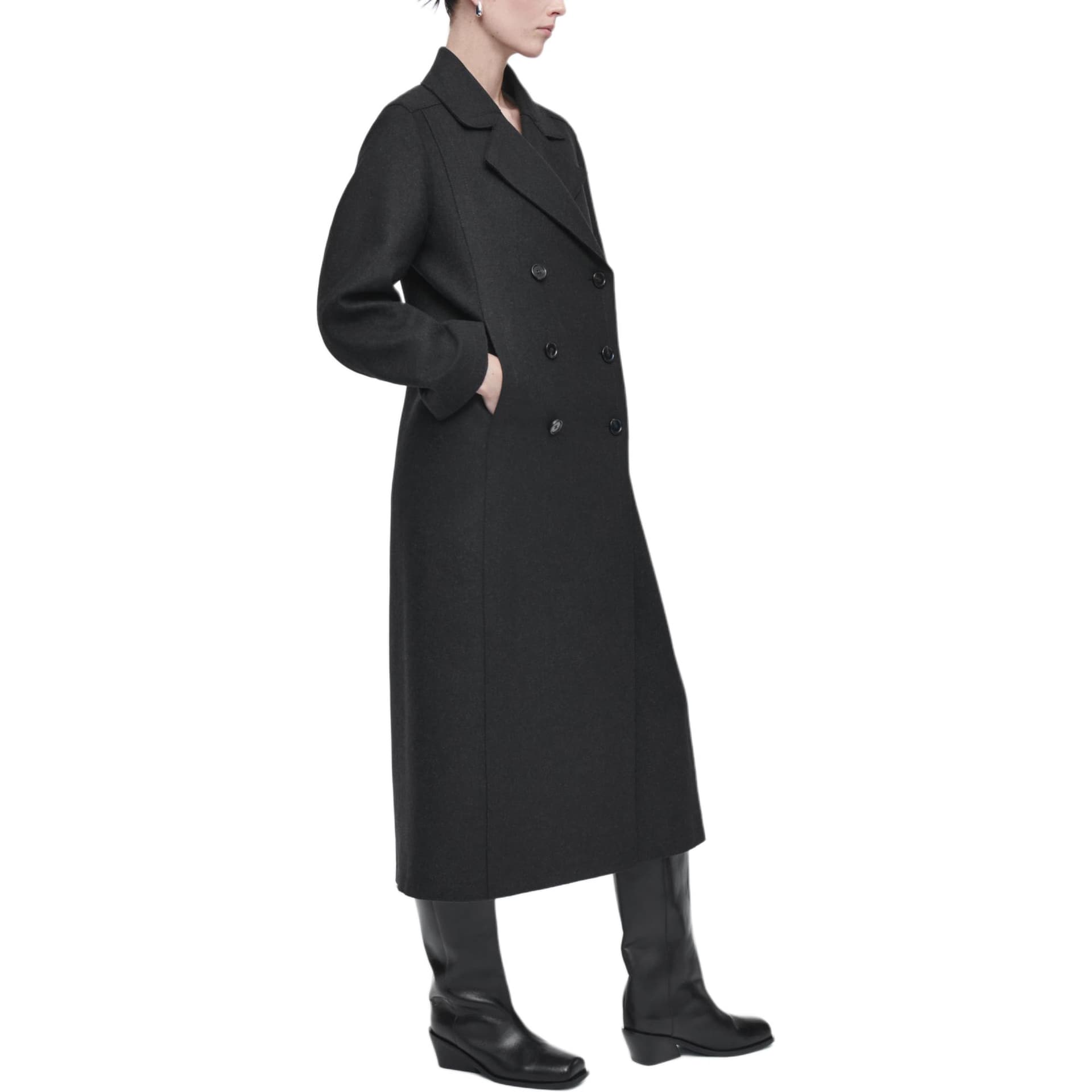 COS Coat Charcoal Black
