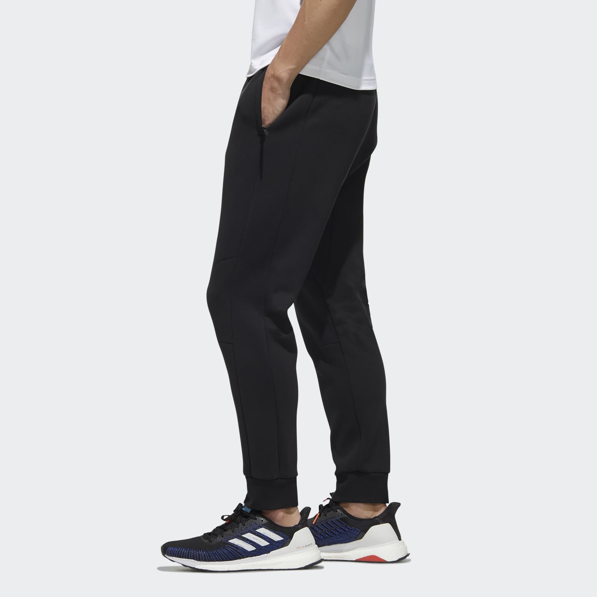Adidas Knitted Sweatpants Black Moderate Cuffed