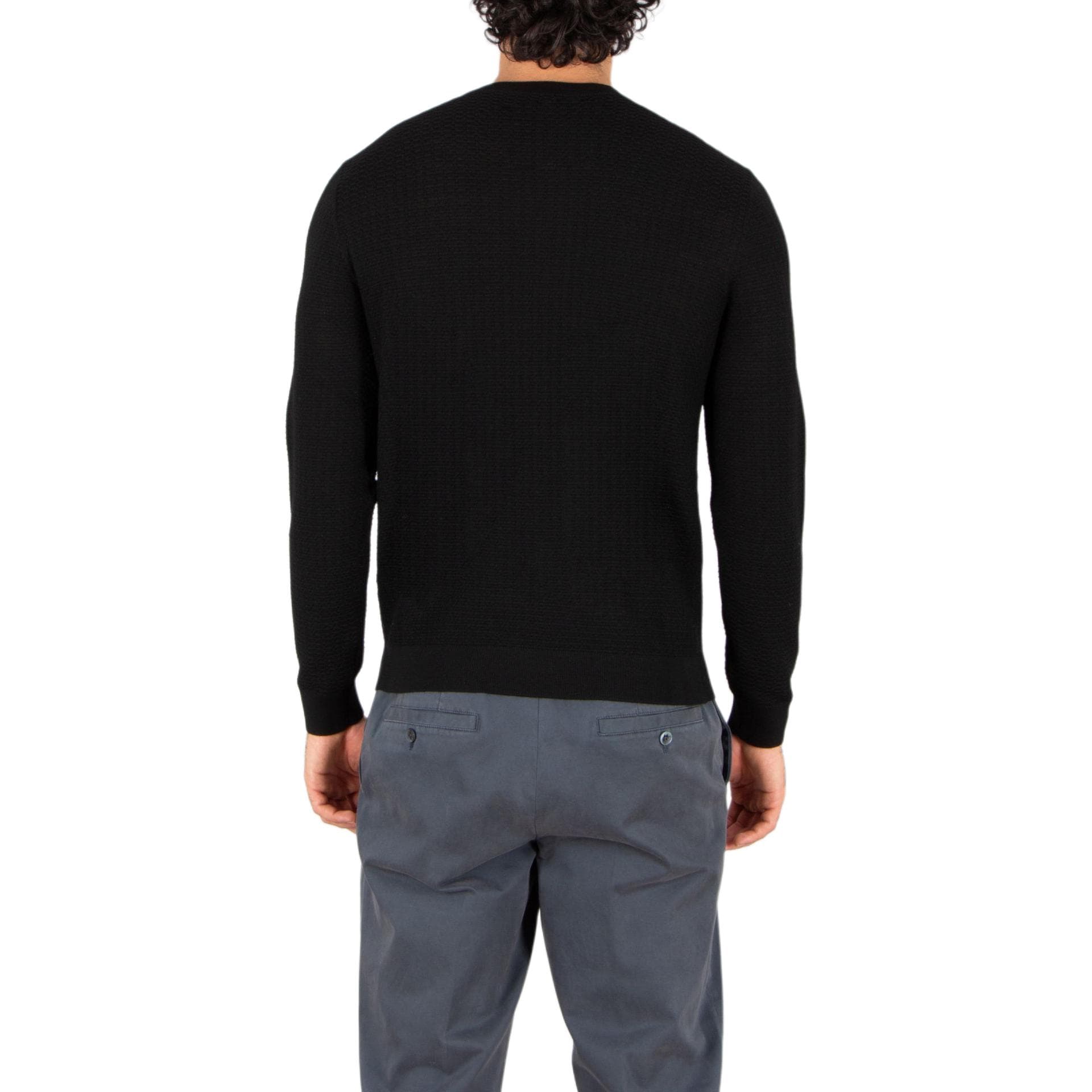 EMPORIO ARMANI Sweaters Black Crew Neck Moderate Straight Fit