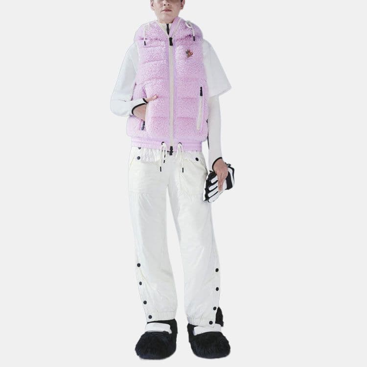 Moncler Cropped Fleece Gilet 'Pink'