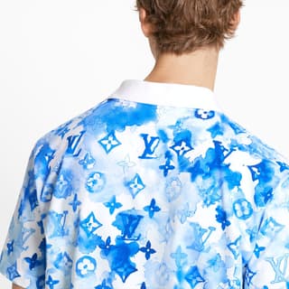 LOUIS VUITTON Pre Owned 2000s Watercolor Monogram Polo Shirt