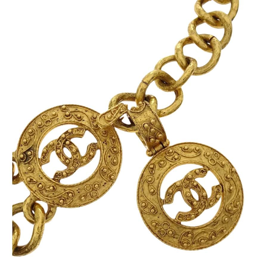 CHANEL Gold Plated Waist Chains Gold 3.6CM