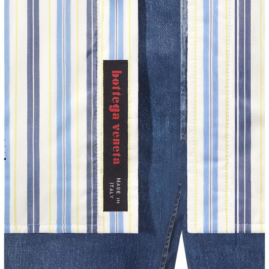 Bottega Veneta Silk Padded Jacket Shirt Blue