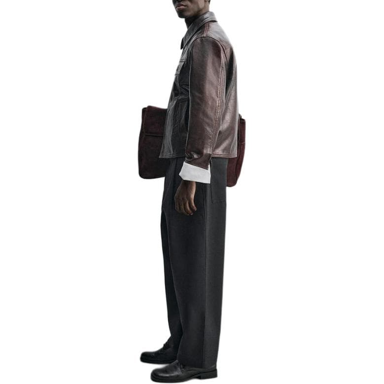 ZARA Jackets Dark Red Lapel Moderate Straight Fit