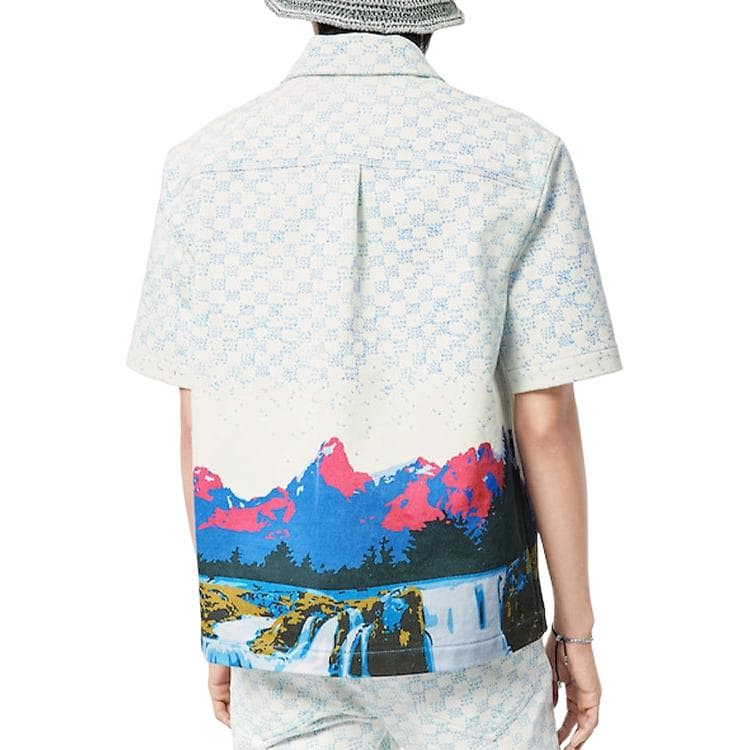 LOUIS VUITTON Landscape Short Sleeved Denim Shirt