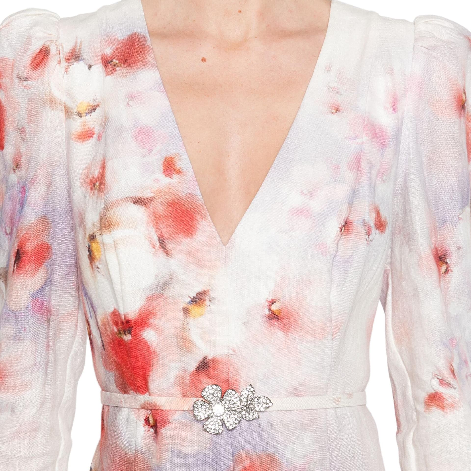 Zimmermann Crush Frill Sleeved Midi Dress