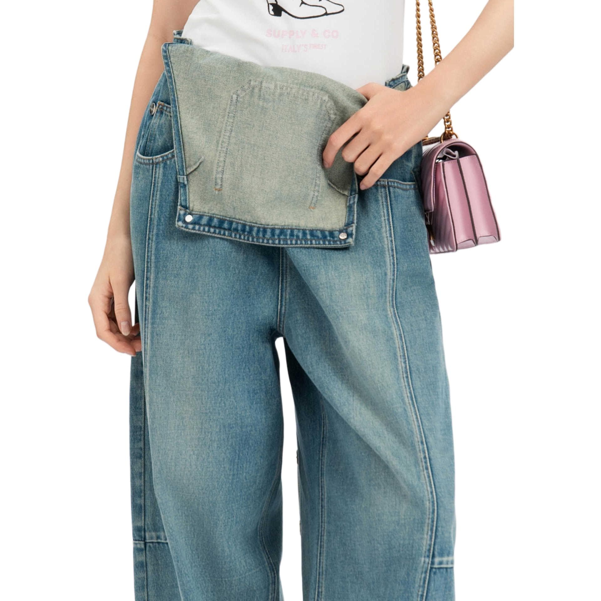 PINKO Blue Moderate Wide Leg