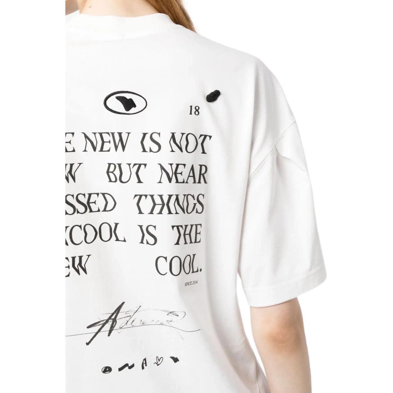 ADER ERROR Drop Shoulder Sleeve T Shirt White