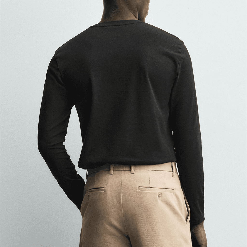 ZARA TShirts Black Crew Neck Moderate