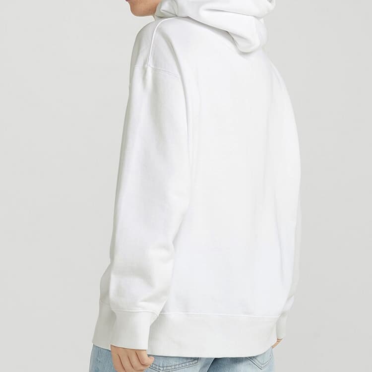 UNIQLO Sweatshirts White Hooded Moderate Straight Fit