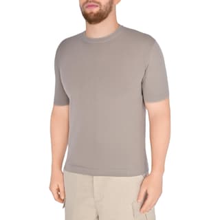 Loro Piana T Shirts Taupe Crew Neck Moderate Straight Fit
