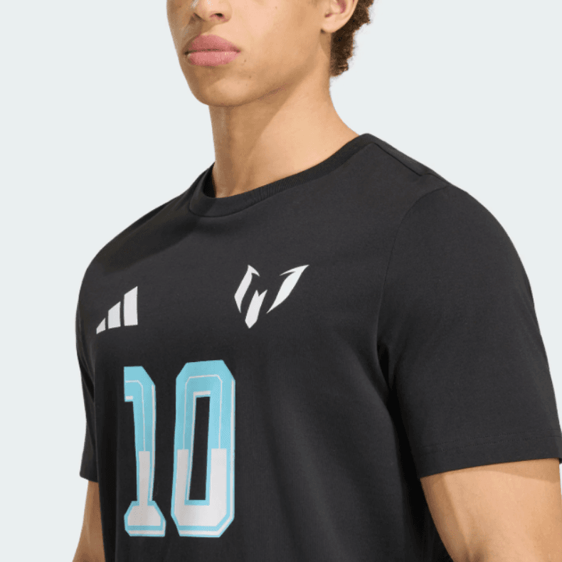 Adidas Messi TShirts Black Crew Neck Moderate