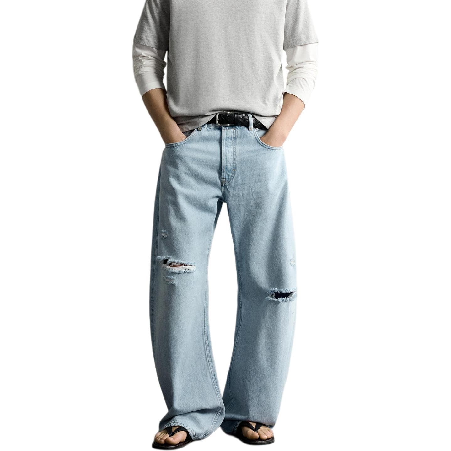 ZARA Jeans Light Blue Moderate Straight Fit
