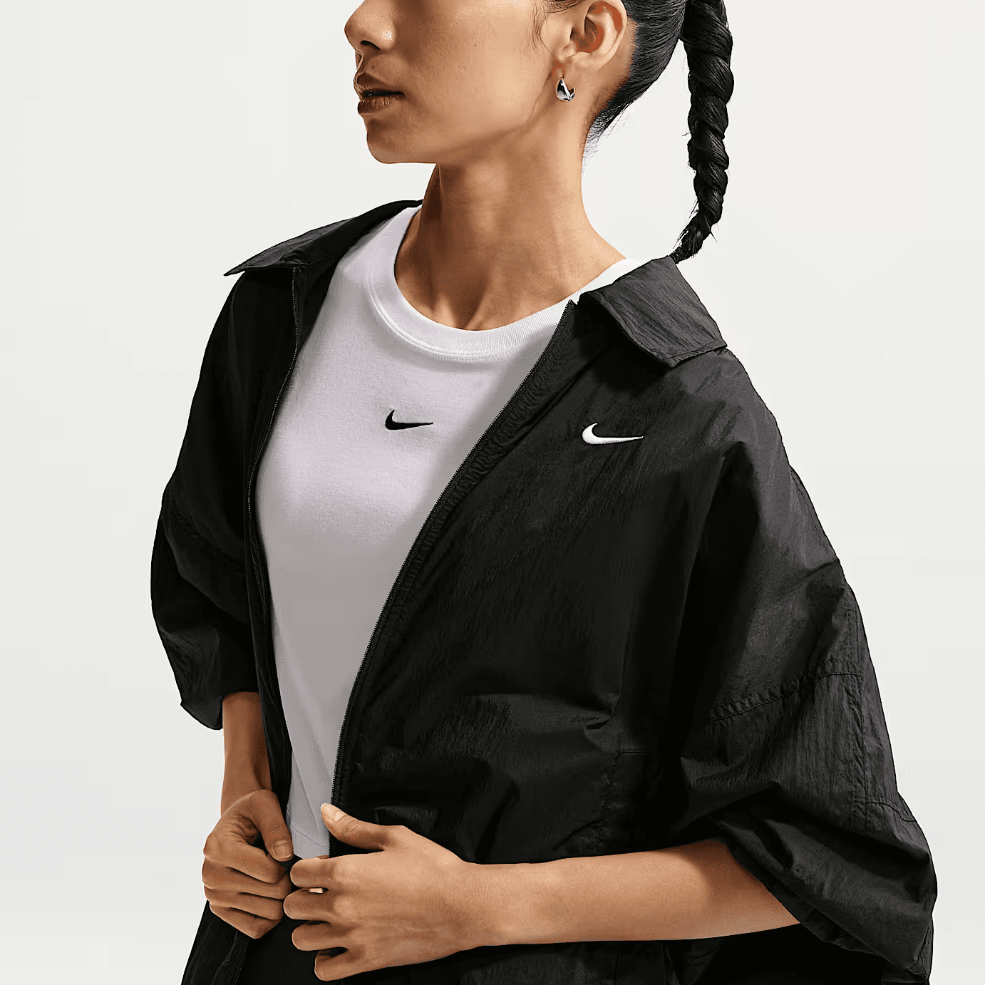 Nike Jackets Black/Sail White Lapel Moderate Other