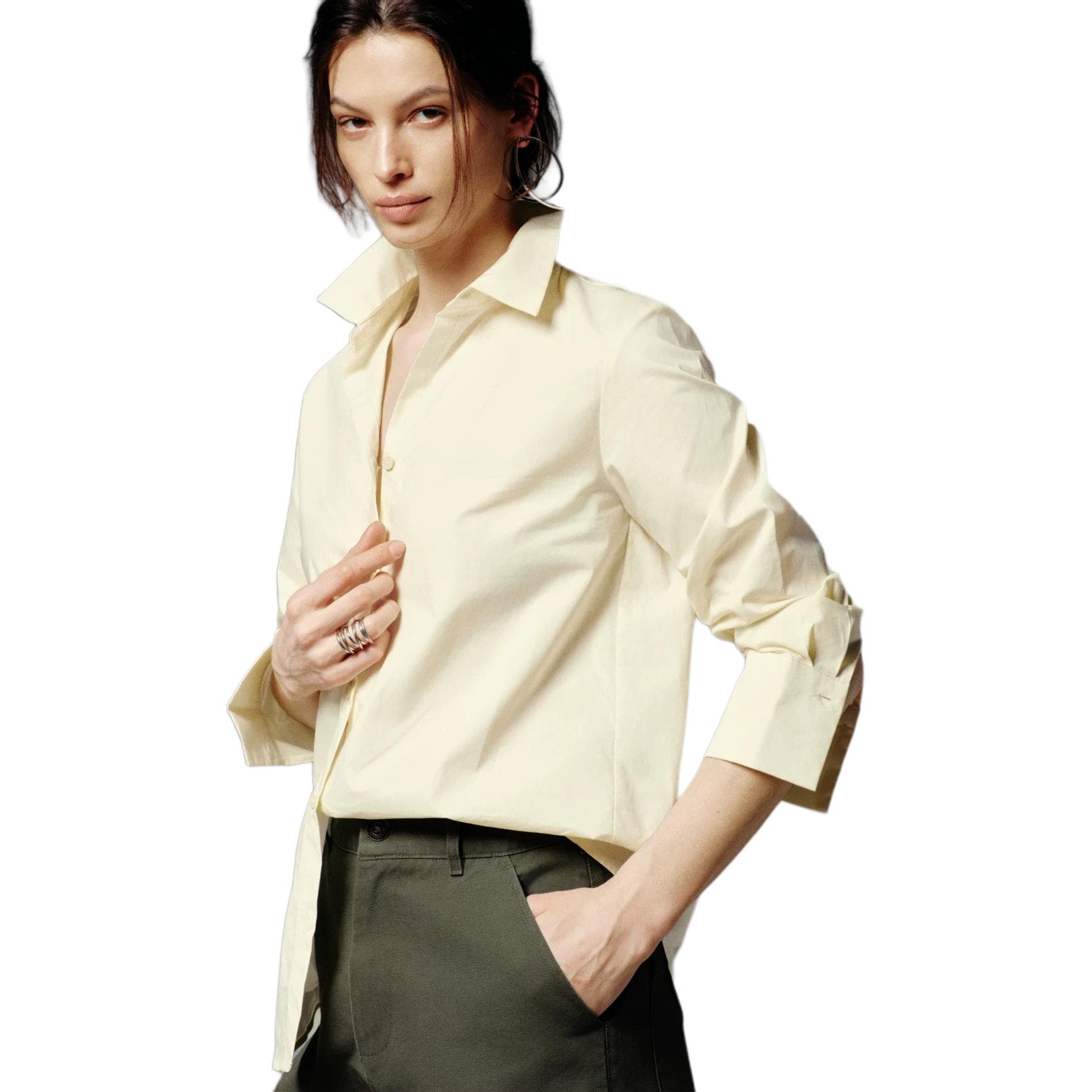 URBAN REVIVO Shirts Lapel Thin Shirt