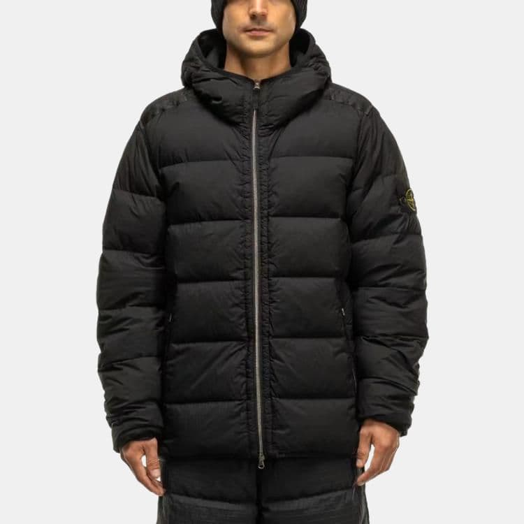 STONE ISLAND Compass Patch Zip Up Hooded Jacket
