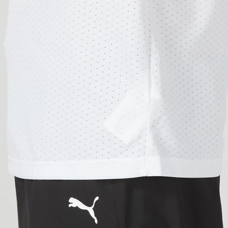 PUMA TShirts White Crew Neck Moderate Straight Fit