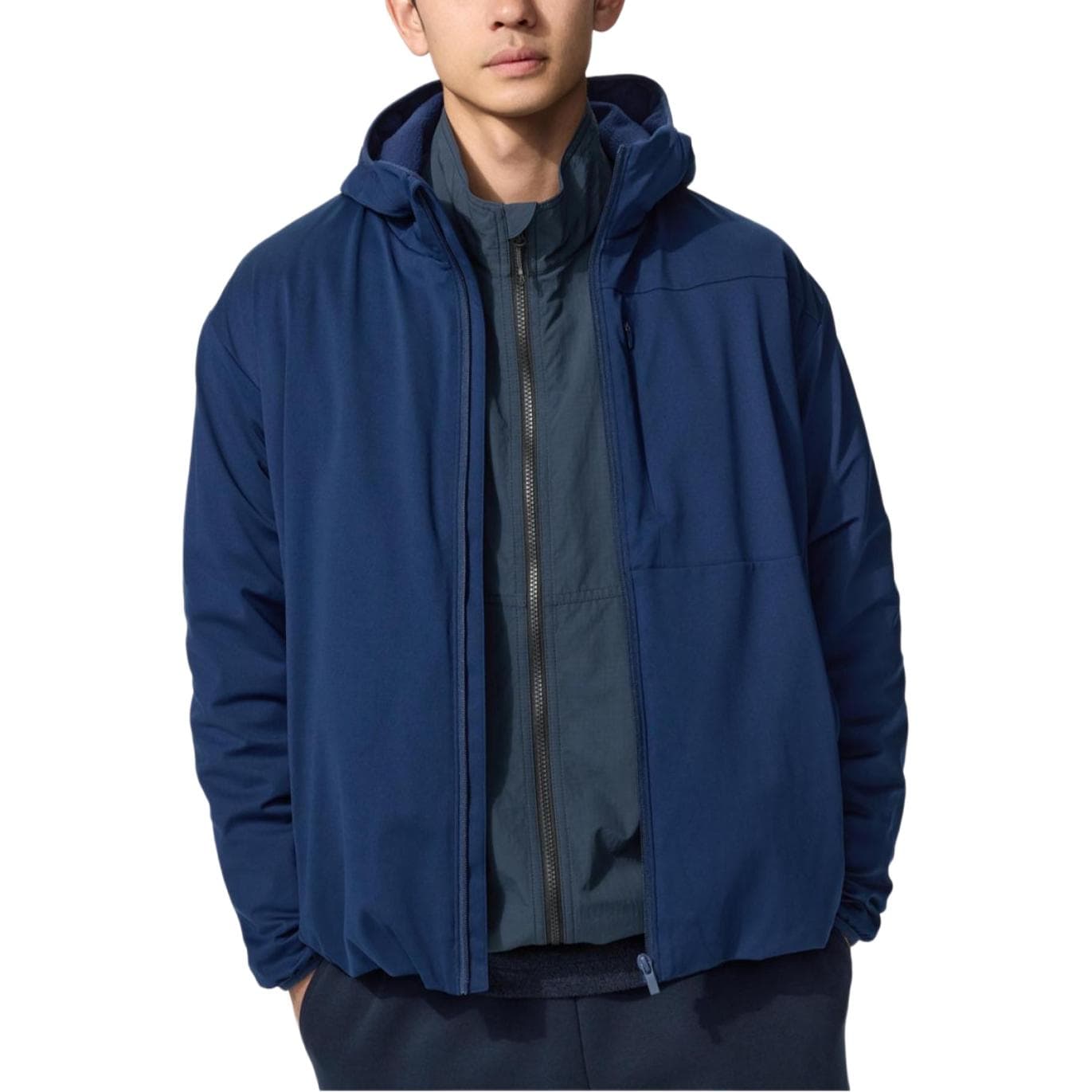 UNIQLO FW26 Jackets Navy Blue Hooded (Nondetachable) Moderate Straight Fit